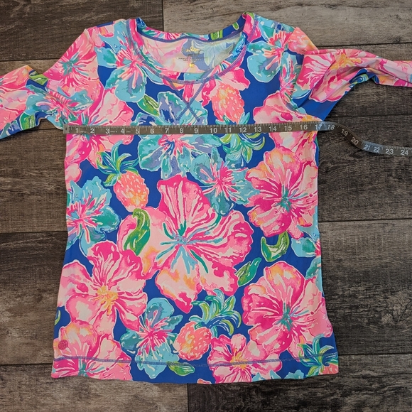 lilly Pulitzer Luxletic Rashguard Floral Long Sleeve Top - Size Small - Picture 5 of 7